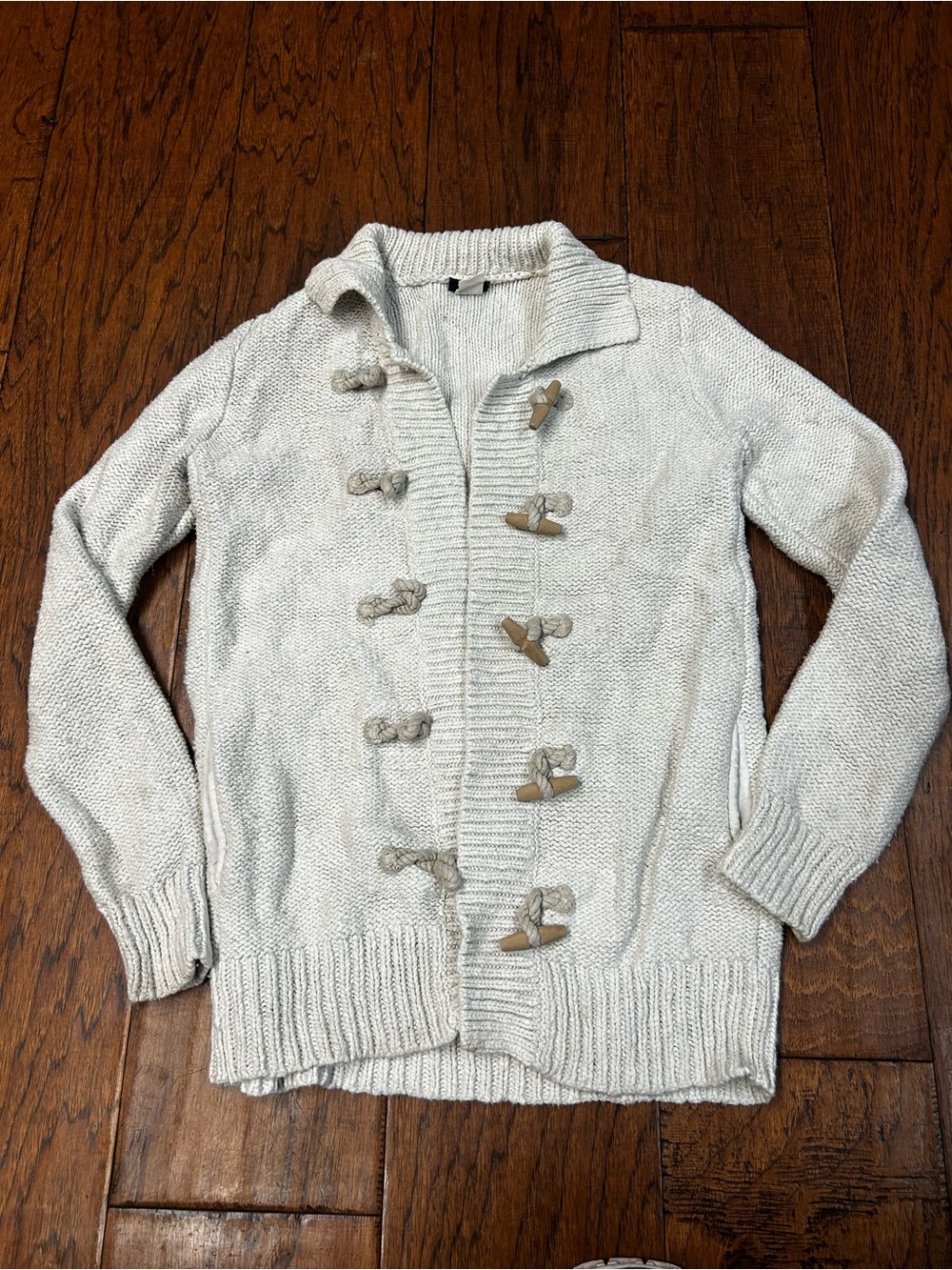 vintage J.Crew heavy knit toggle cardigan sweater cottagecore quiet luxury
